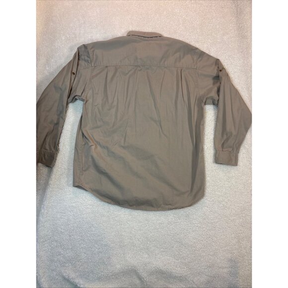 Bugle Boy Originals Cargo Mens Long Sleeve Button-Up Shirt Size L Beige Cotton - Picture 11 of 12